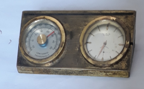 Pisapapeles Fiat Con Termómetro Y Reloj Antiguo (Usado)