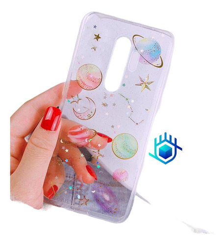 Case Galaxia Huawei Universo Estrellas Mujer Hombre Brillos