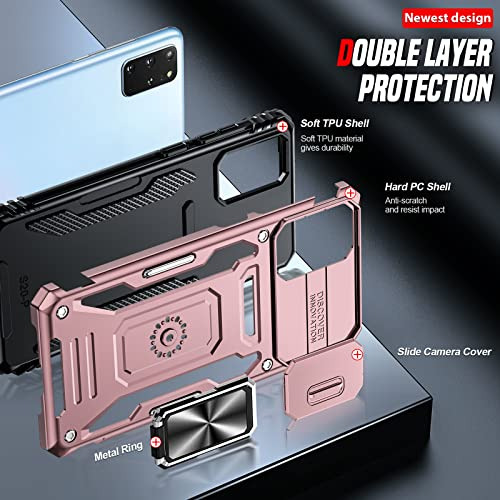 Funda Para Galaxy S20 Plus Rosa Dorado Plastico