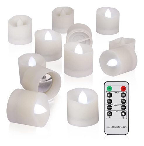 Velas Sin Llama Con Vela Votiva Remota, Luz De Té Led Con Te
