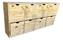 Comprar Juguetero Organizador 1,60 Repisa Cubo Madera Ruedas Pino