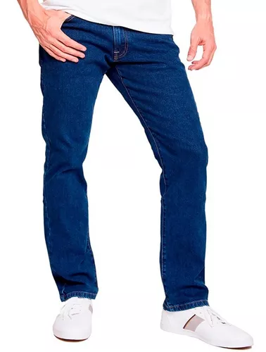 Jeans Colombiano sin Bolsas y Tiro Mediano Azul Stone Wash