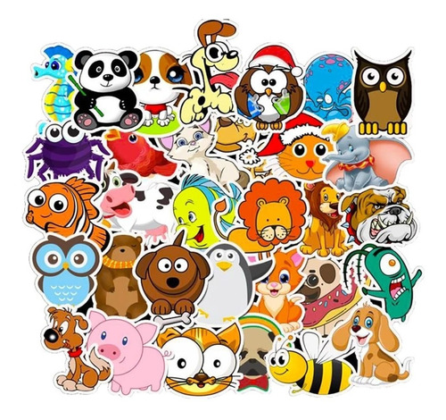 Stickers Calcomanias Hawaii Animales Pack 50 Unidades, Niños