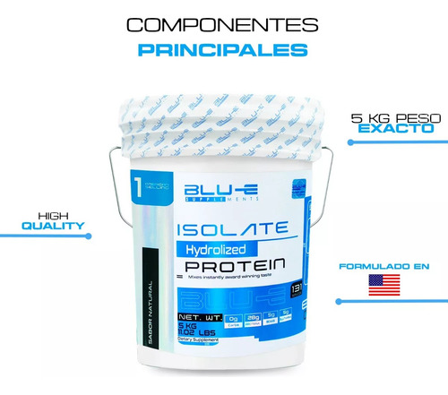Proteína Whey Hidrolizada Isolate Blu-e 5 Kg Varios Sabores Natural