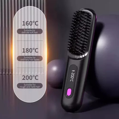 // Usb Escova De Cabelo Pente Sem Fio Fast Heating