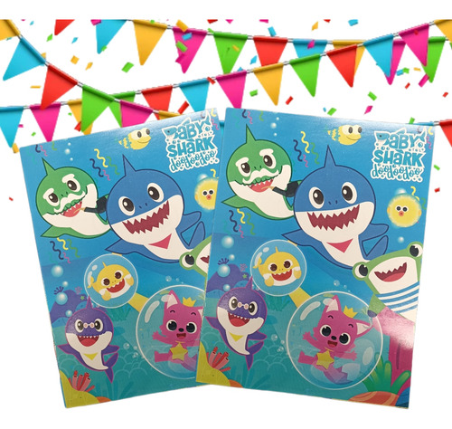Baby Shark Libros Colorear 10 Pzas C/crayolas.