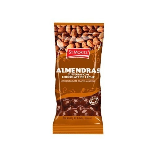 Chocolate Grageado Almendras 12 Unidades 40 Gr