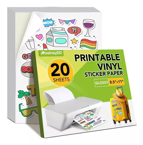 Papel adhesivo imprimible para tu impresora de inyección de tinta, 20 hojas  de papel translúcido impermeable de alta calidad, se seca rápidamente y