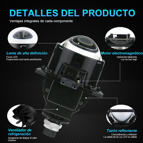 Faro Delantero H4 H7 Con Lente De Proyector Bi-led 3inch