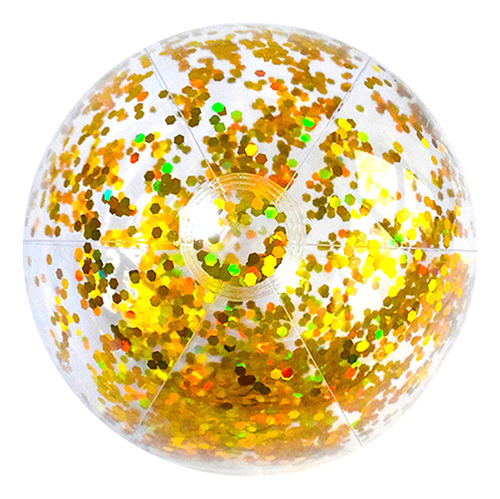 Balón Playa Transparente 40cm Con Confeti Para Fiesta Verano