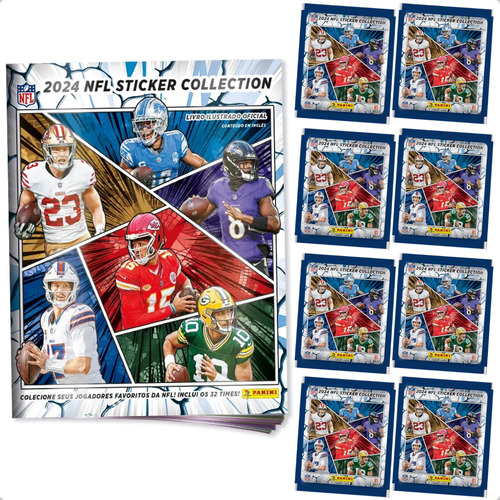 Kit 75 Figurinhas Do Álbum Nfl Football 2024/25 15 Envelopes
