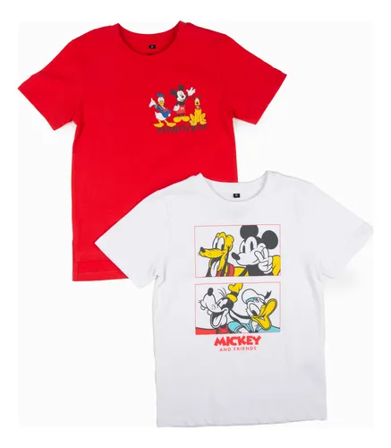 Pack Poleras Niño Mickey Y Sus Amigos Rojo Disney
