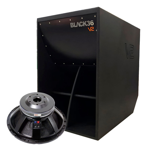 Bafle Qrx Black36.v2 Armado C/dx18lf1400 1400w Rms Color Negro