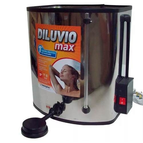 Imagen 1 de 10 de Ducha Electrica Calefon Diluvio Acero 20l 1100w Homologado