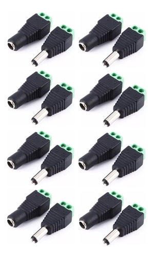 Pack X8 Pares Conectores Macho Hembra Ficha Plug 12volt Cctv