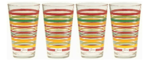 Culver Fiesta Tangerine Stripe Juego De 4 Vasos