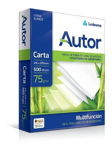 Resma 500 Hojas Ledesma Autor 75 Gramos Carta (216x279mm)