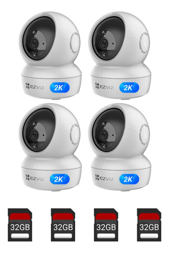 Combo X4 Cámara Seguridad Wifi Ezviz H6c 4mp + Memoria 32gb