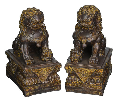 Muebles Orientales 9  Foo Dog Estatuas (conjunto De Dos)