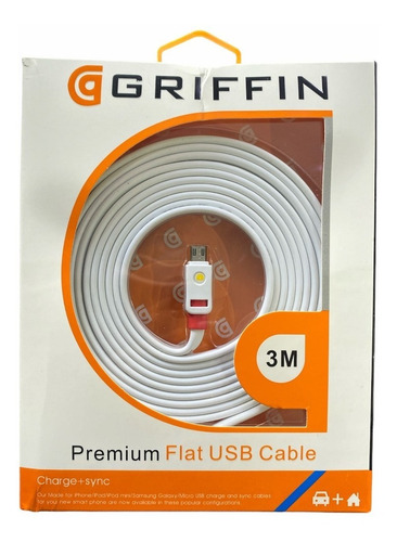 Imagen 2 de 2 de Cable Carga Android Usb 3mt. Griffin!
