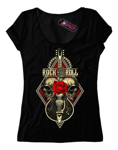 Remera Rock & Roll Rockabilly Metal Calavera Mujer Msk3 