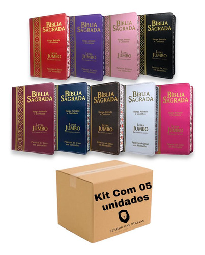 Kit 5 Bíblia Para Revenda Atacado Letra Grande Jumbo 