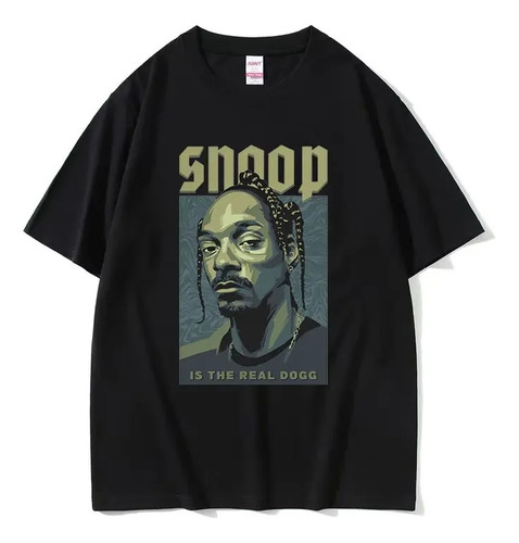 Camiseta De Algodón De Manga Corta Estampada Snop Dogg