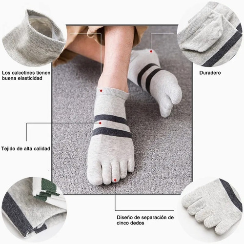 Imagen 5 de 5 de 5 Pares De Calcetines Hombres Deportes Cinco Dedos De Pie