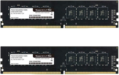 Memoria Ram Pc 32gb Ddr4 2666 16gbx2 Teamgroup Pc Escritorio