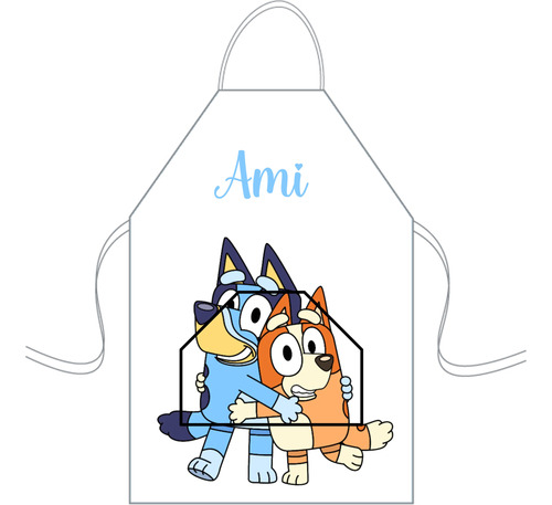 Delantal Cocina Mediano Para Niños Mini Chef Personalizado Bluey 6 Personalizado