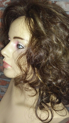 Peruca Cabelo Humano Cacheada Com Risca