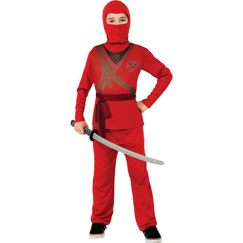 Disfraz Para Niño Ninja Rojo Talla M Halloween