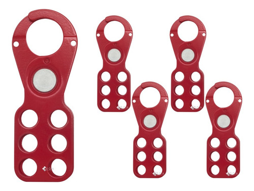 Garra De Bloqueio Nr10 Nr12 Aço 25,4 Mm Vermelho - 5 Pçs