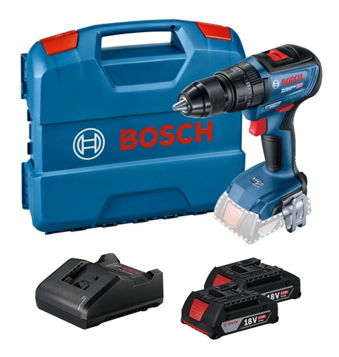 Taladro Percutor Bosch Gsb 18v-50 Brushless + 2 Baterías Color Azul Frecuencia Azul