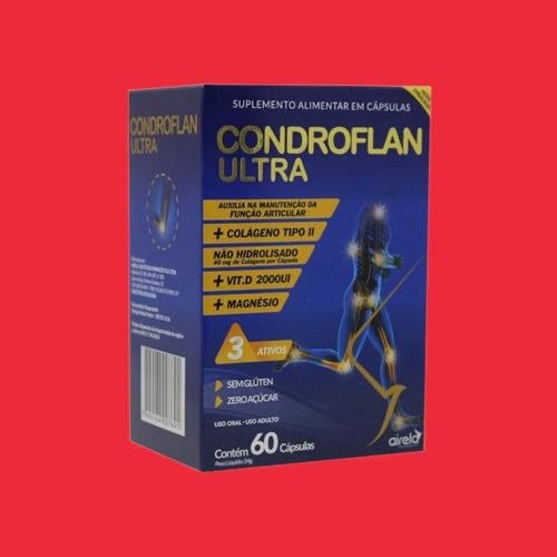Kit 4 Caixas Condroflan Ultra 60 Capsulas Colágeno Vit.d Mag