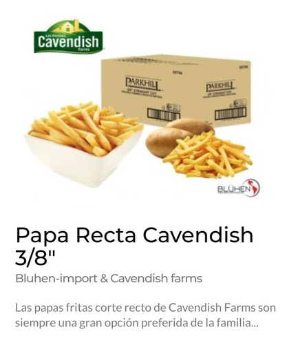 Imagen 11 de 11 de Papas A La Francesa Congeladas Caja Con 13.64 Kg