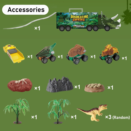 Juego De Coche Trasero De Juguete Modelo De Dinosaurio Con