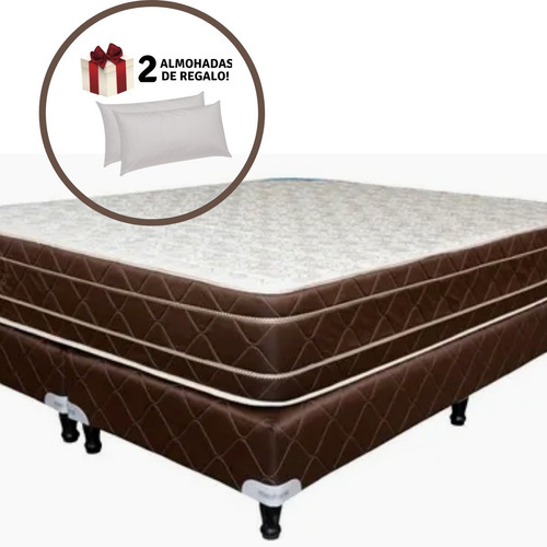 Imagen 4 de 10 de Colchón + Sommier Espuma Firme Queen 160x200 30cm 110 Kg