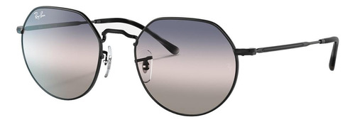 Óculos de sol Ray-Ban Jack Standard armação de metal cor polished black, lente pink/blue de cristal degradada, haste polished black de metal - RB3565