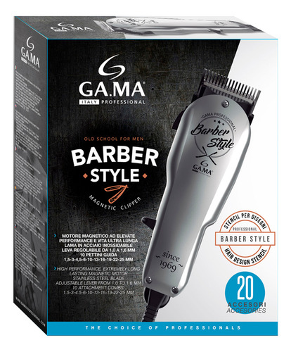 Cortapelos Profesional Gama Barber Style 20 Accesorios