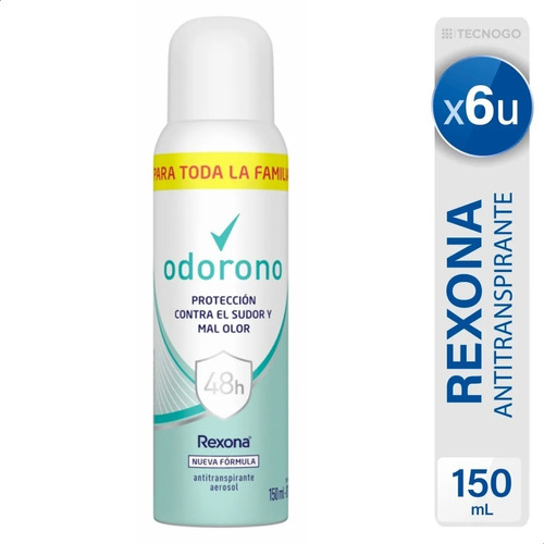 Desodorante Antitranspirante Rexona Odorono Aloe Vera X6