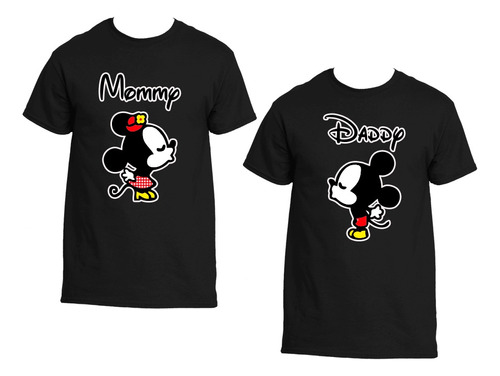 Pack Polera Parejas Día De Los Enamorados Amor Mickey Fam