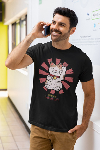 Camiseta Catlover Gato De Al Suerte Lucky Cat