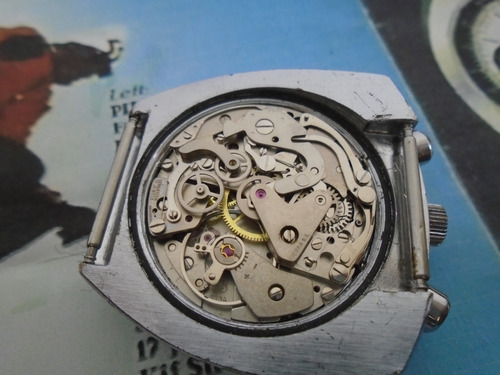 Sicura Antigo Bullhead Big 43,00 Mm S'70 Valjuoux 7734 Raro