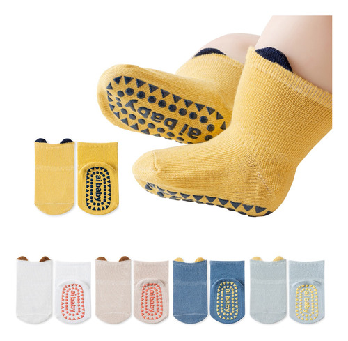 5 Pares Calcetines Antiderrapantes Ninos Para Niña Bebe Niño