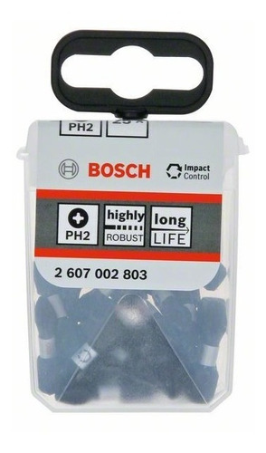 Puntas Atornillador Impacto Bosch Ph2 X 25mm Caja X 25u Dgm