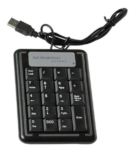 Teclado Numérico Usb Pc Laptop Computadora Mac Windows Negro