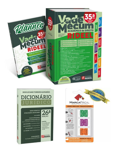 Vade Mecum Acadêmico Direito Rideel + Dicionário + Etiquetas