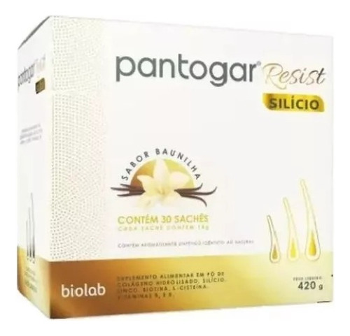 Pantogar Resist Silício Sabor Baunilha C/30 Sachês Baunilha