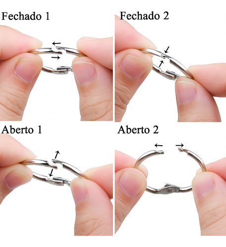 Pacote Com 20 Argolas Articulada Prata E Dourado 2,0cm(20mm)